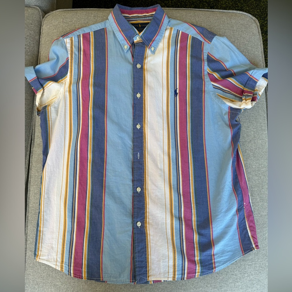 RALPH LAUREN | Classic Fit Striped Poplin Shirt